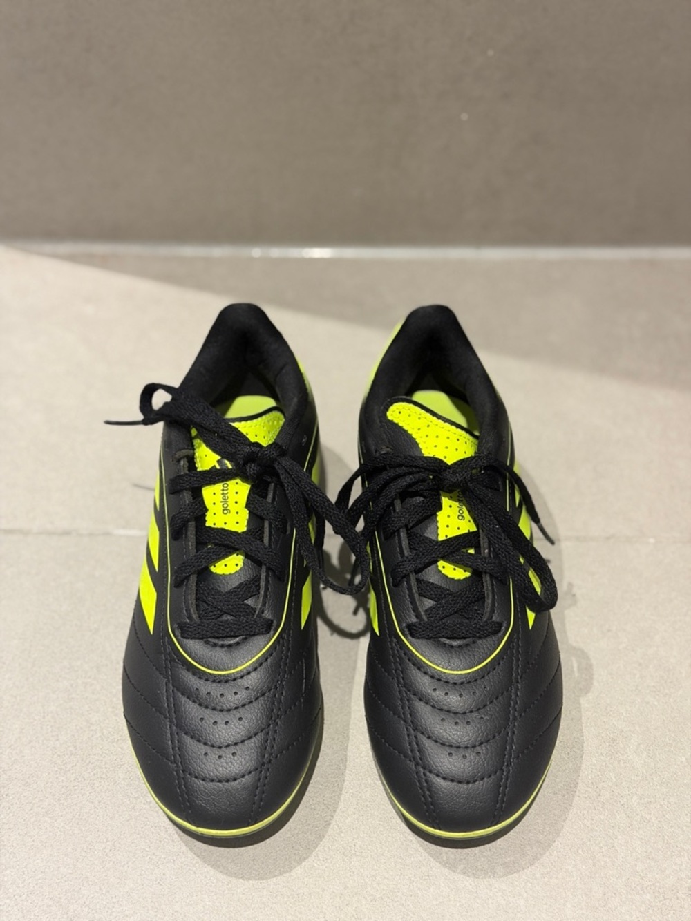 adidas Kids Black and Neon Yellow Soccer Cleats